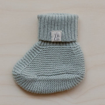 Cashmere & Merino Baby Booties in Sage (age 0 - 6 Months)