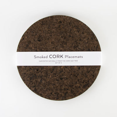Liga Set of 4 Smoked Cork Round Placemats