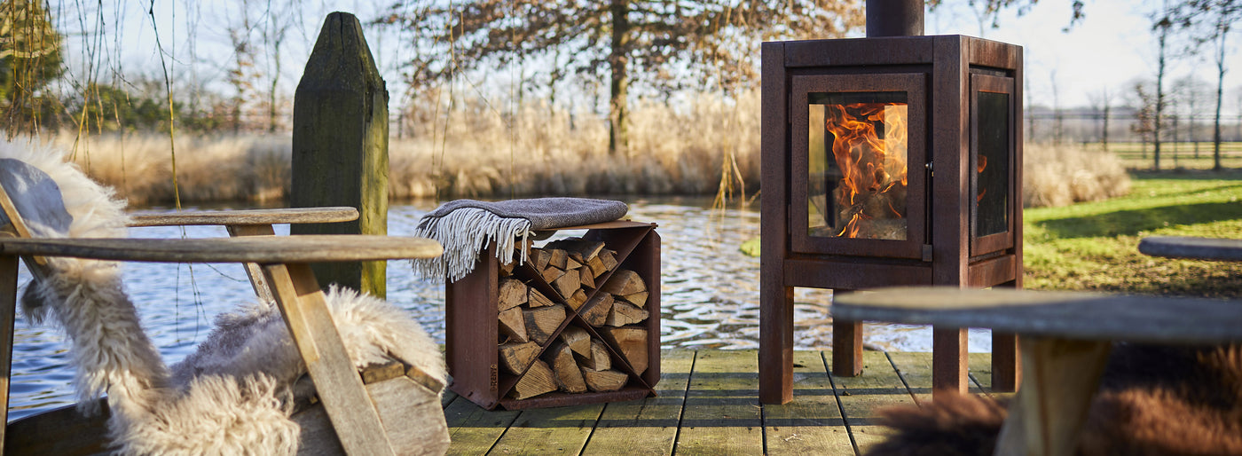 BloX is a nice accessory to add to the garden fireplace that is not only stylish and durable, but also multifunctional.