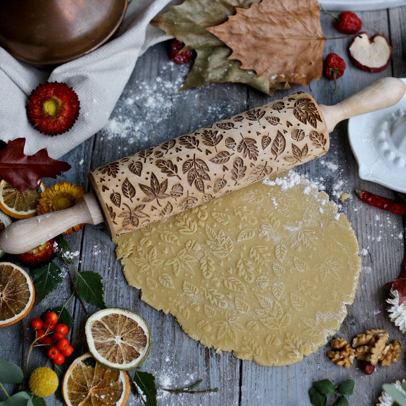 Autumn Leaves Embossing Rolling Pin