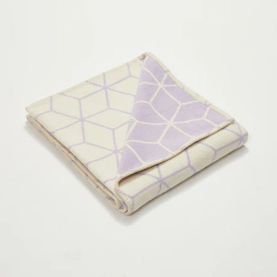 Lilac Geometric Recycled Cotton Baby Blanket