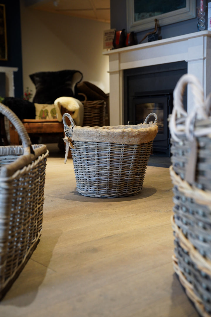 Round Basket with Ear Handles & Jute Liner