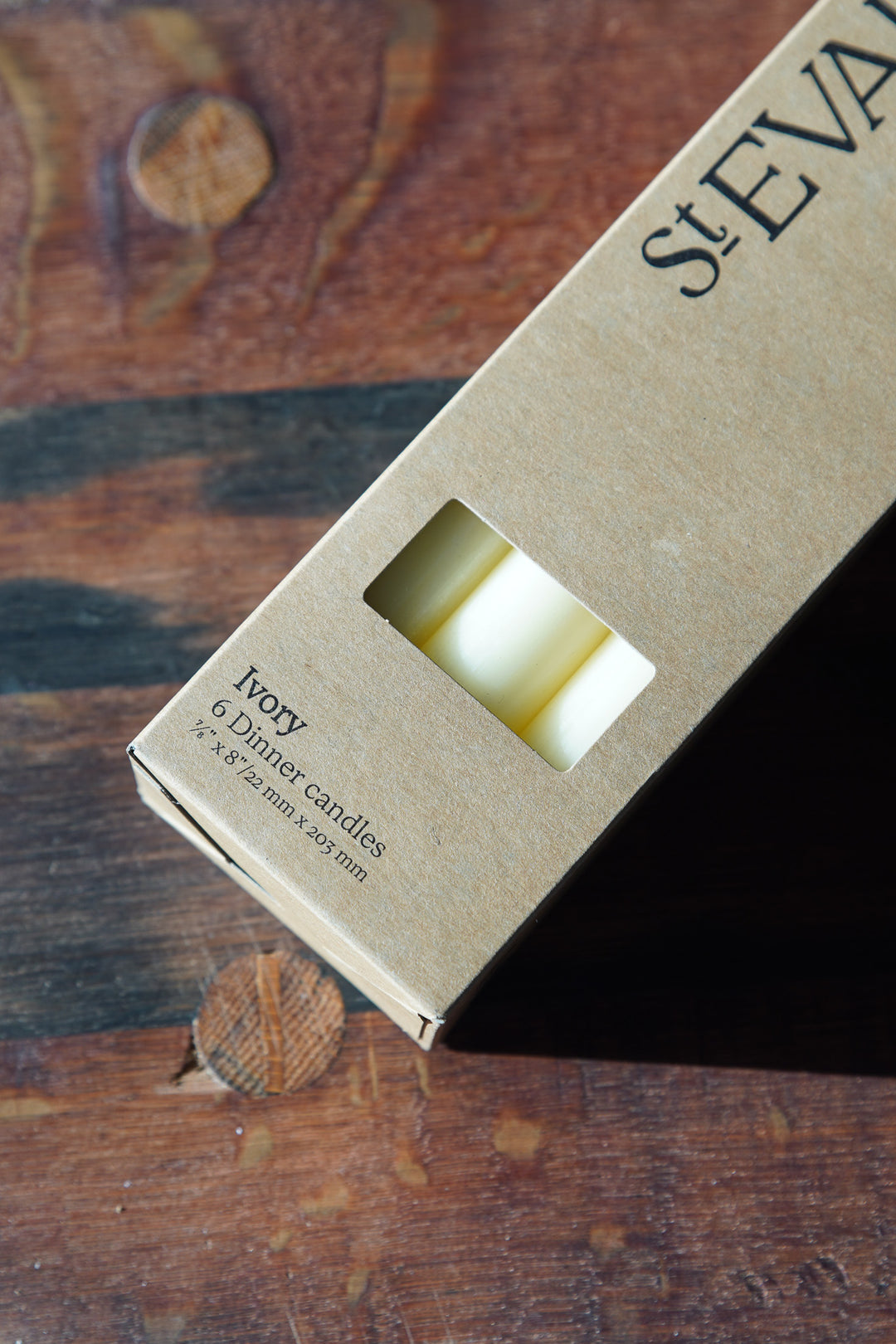 Gift Pack 6 Dinner Candles - Ivory - 7/8" x 8"