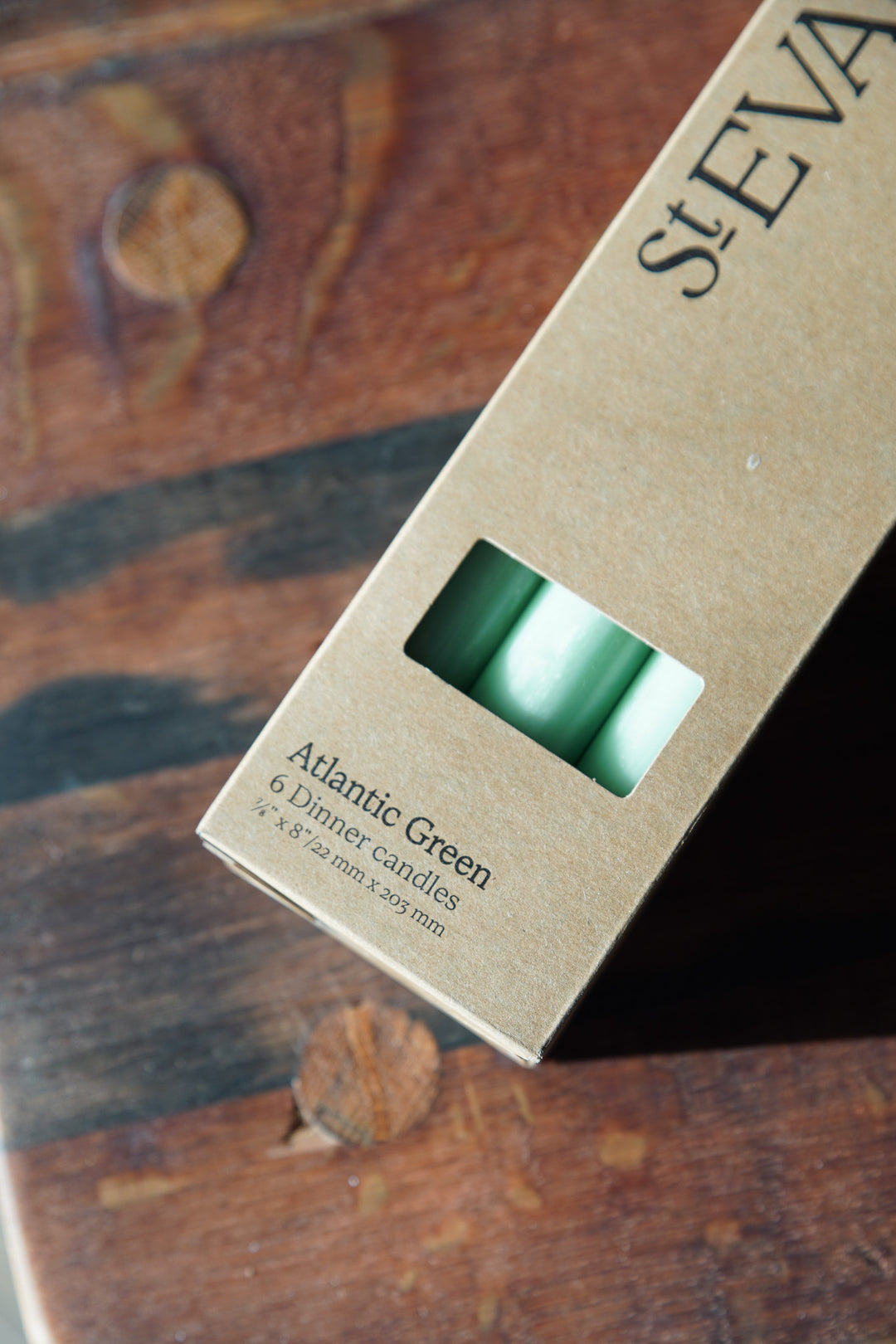 Gift Pack 6 Dinner Candles - Atlantic Green - 7/8" x 8"