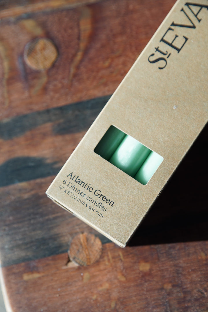 Gift Pack 6 Dinner Candles - Atlantic Green - 7/8" x 8"