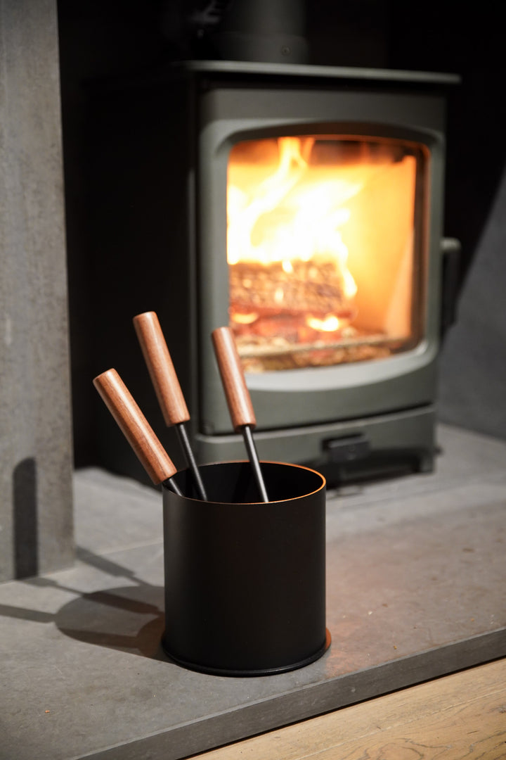 Islay -  Tool Holder with 3 Tools - Black, Wooden Handles
