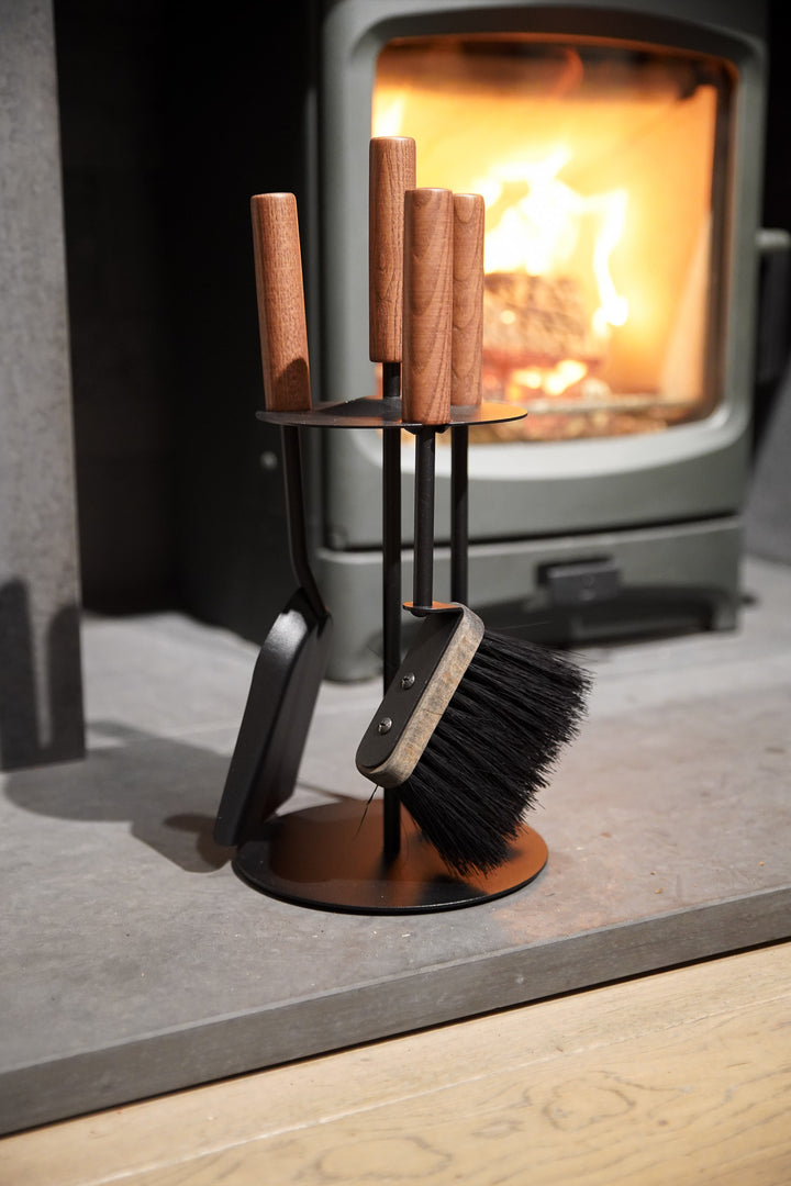 Harris - Round 3 Piece Companion Set - Black, Wooden Handles