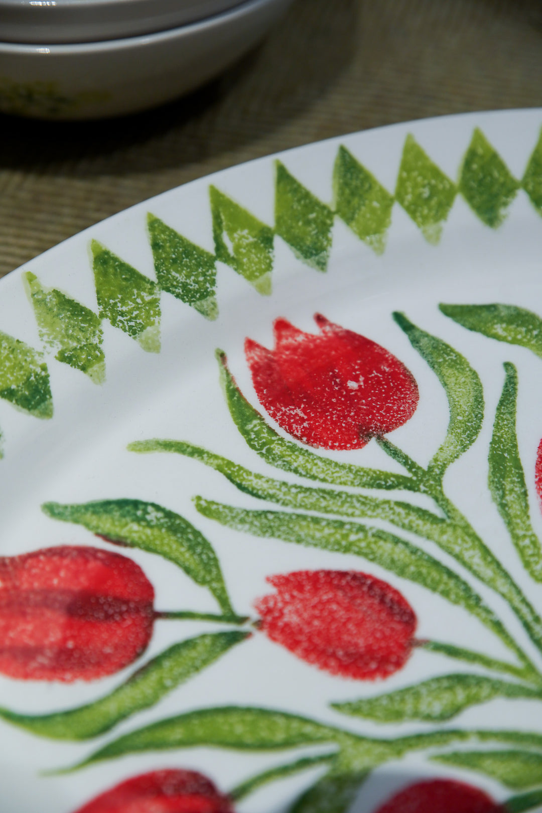 Tulips Oval Rimmed Platter