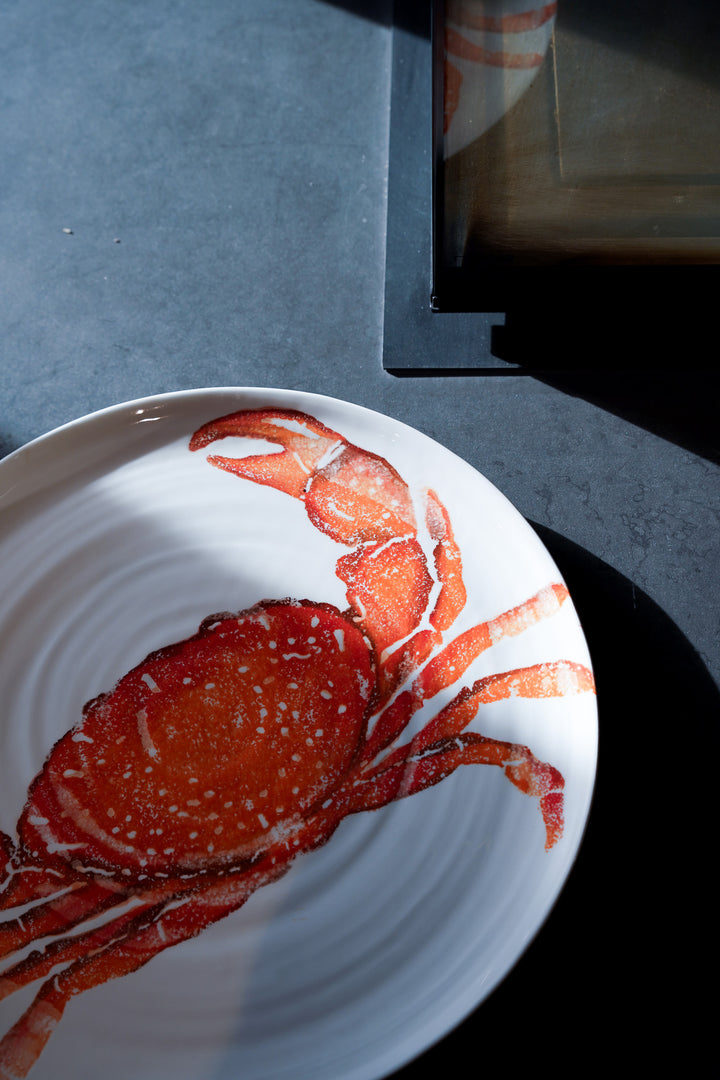 Orange Crab Ceramic Serving Platter
