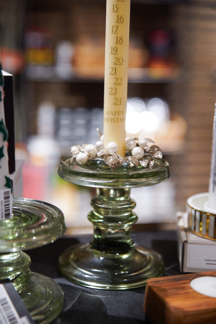 Champagne Glitter & Pearl Candle Ring - Small
