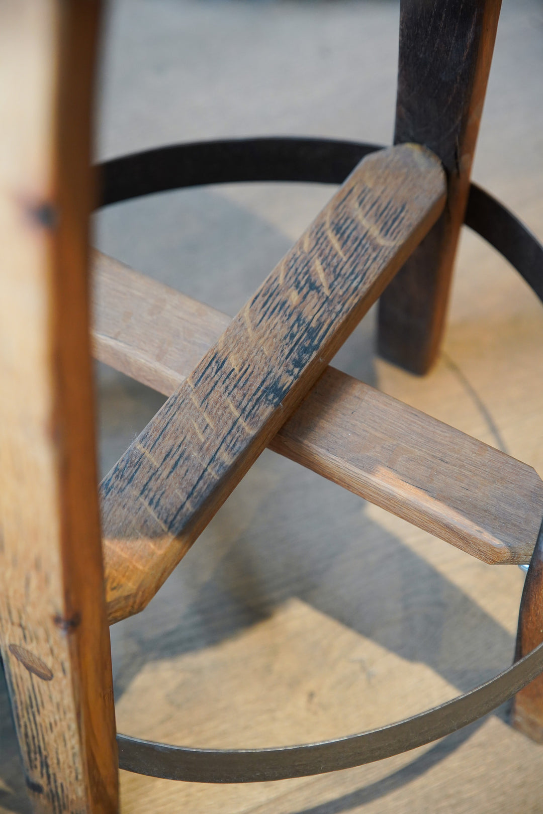 Oak and tweed Bar Stool