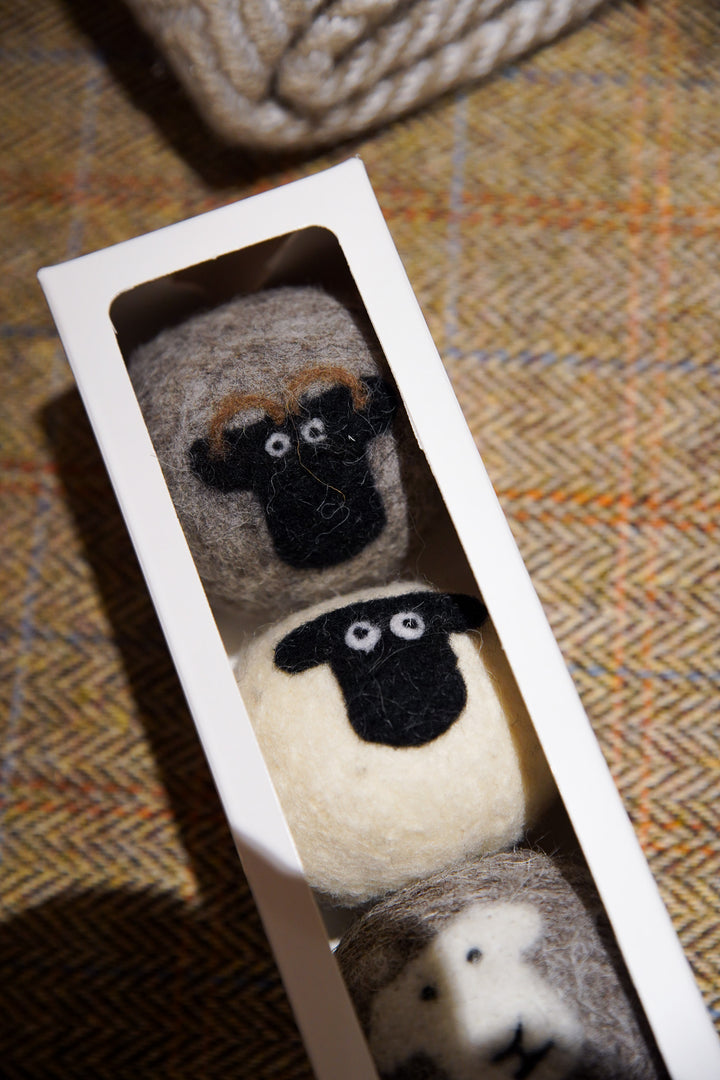 Sheep Wool Dryer Balls - Set of 3 & Storage Bag