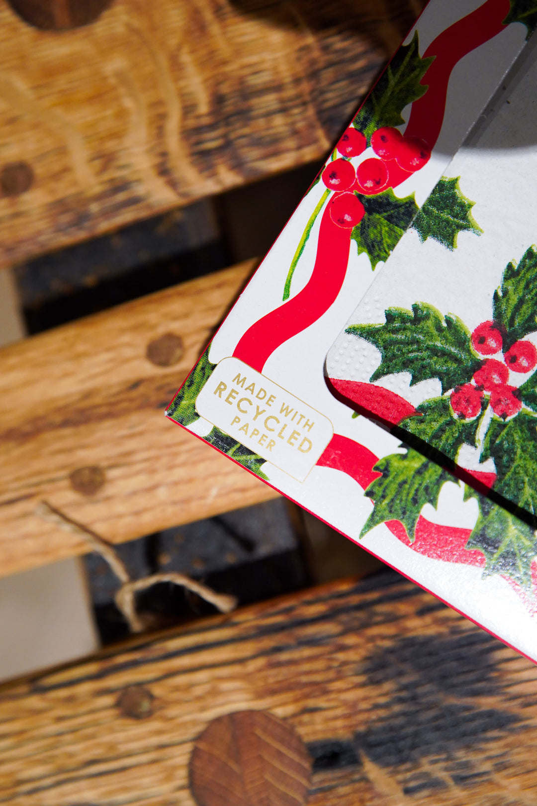 Holly White Christmas Paper Napkins - 20 Pack
