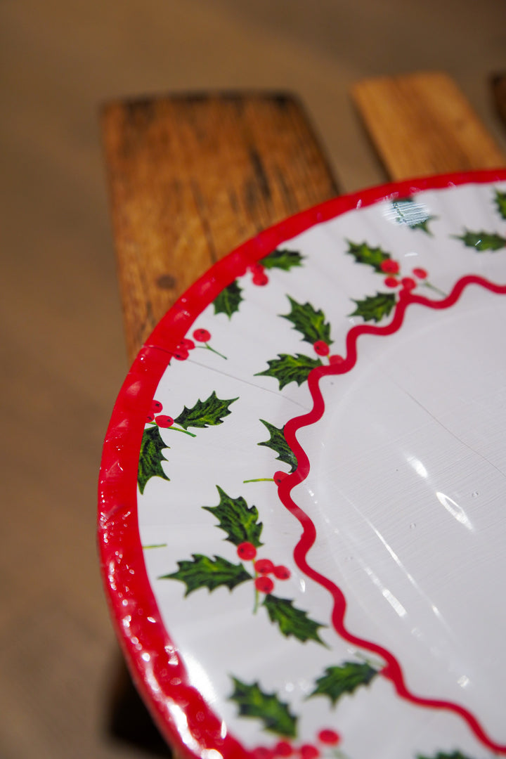 Holly Large Paper Plate - 10 Pack