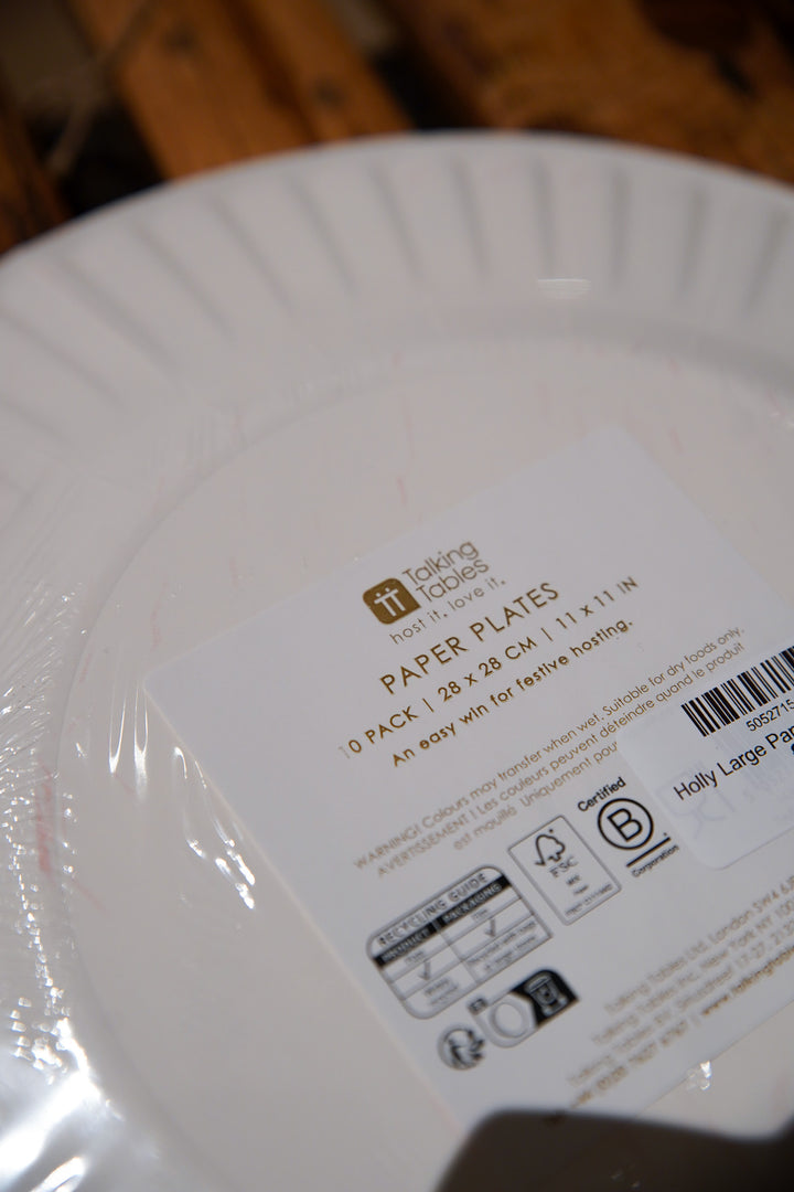 Holly Large Paper Plate - 10 Pack