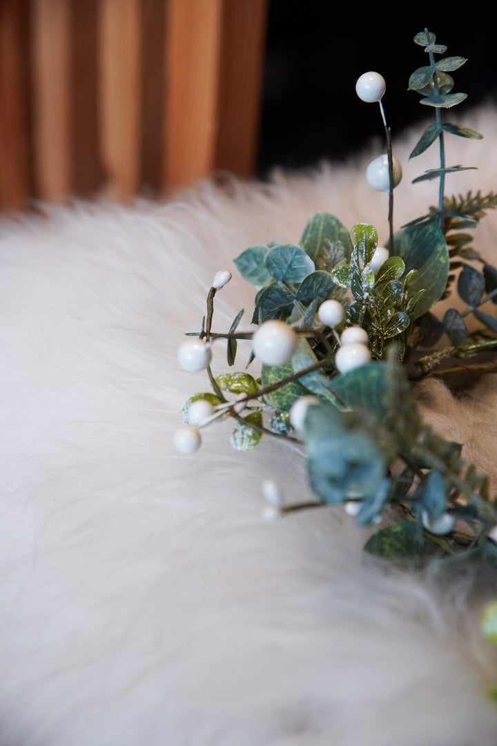 Eucalyptus/White Berry Candle Ring - Large