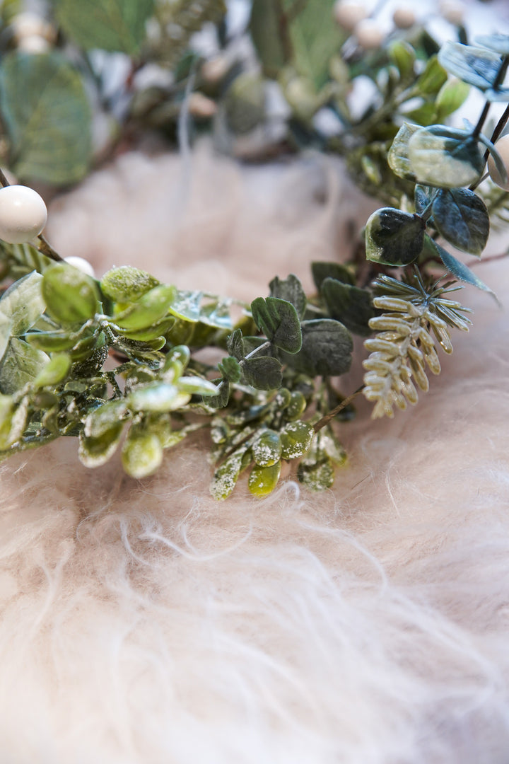 Eucalyptus/White Berry Candle Ring - Large