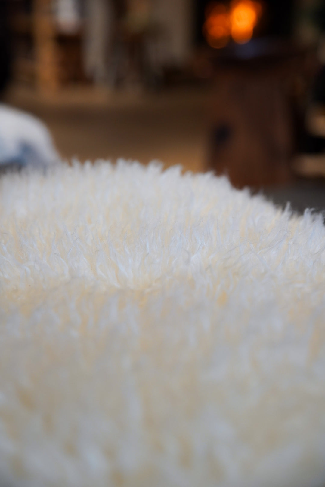 British Curly Sheepskin Ivory Cream White UNDYED