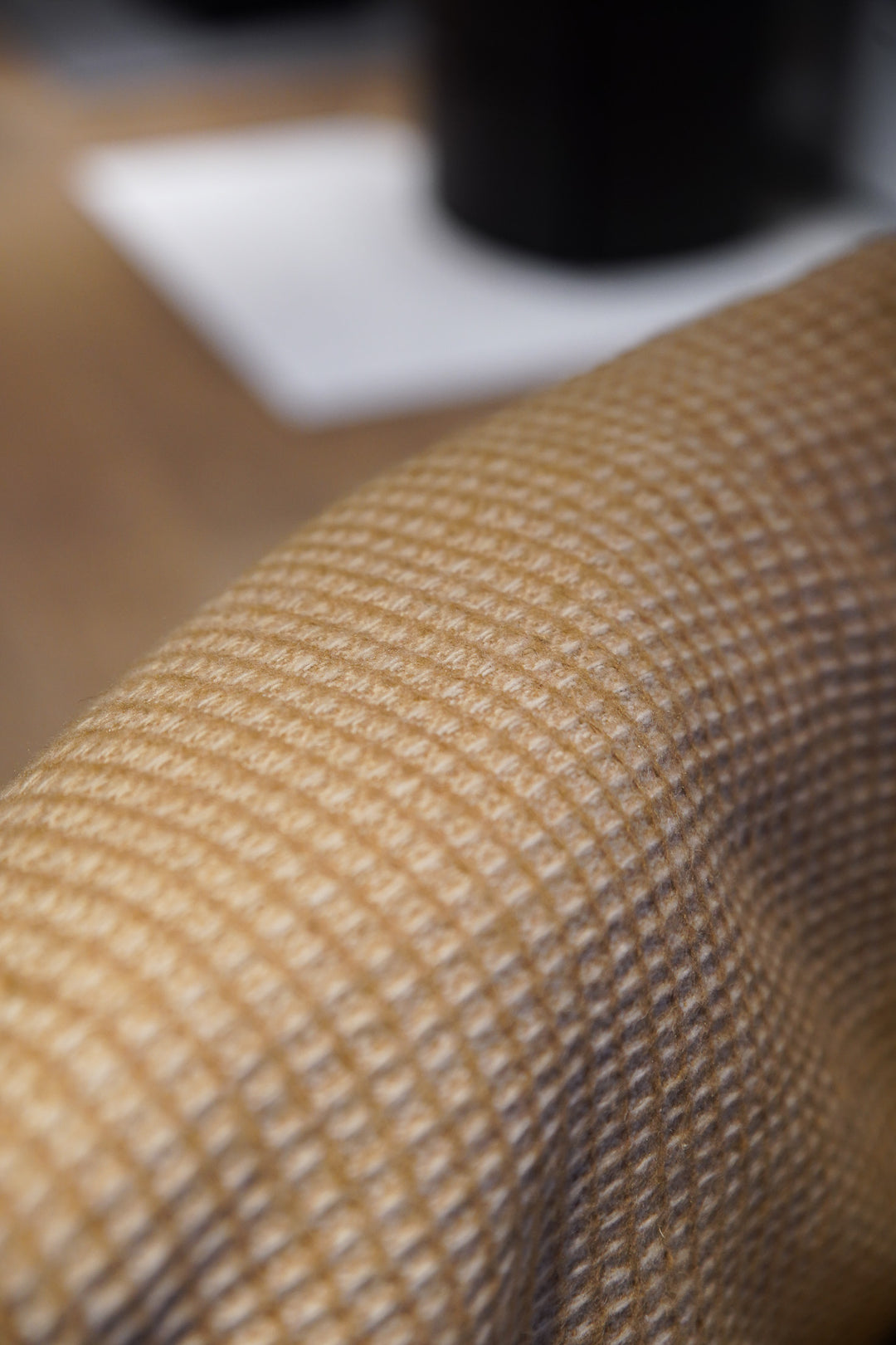 Recycled Wool Blanket in Camel Waffle