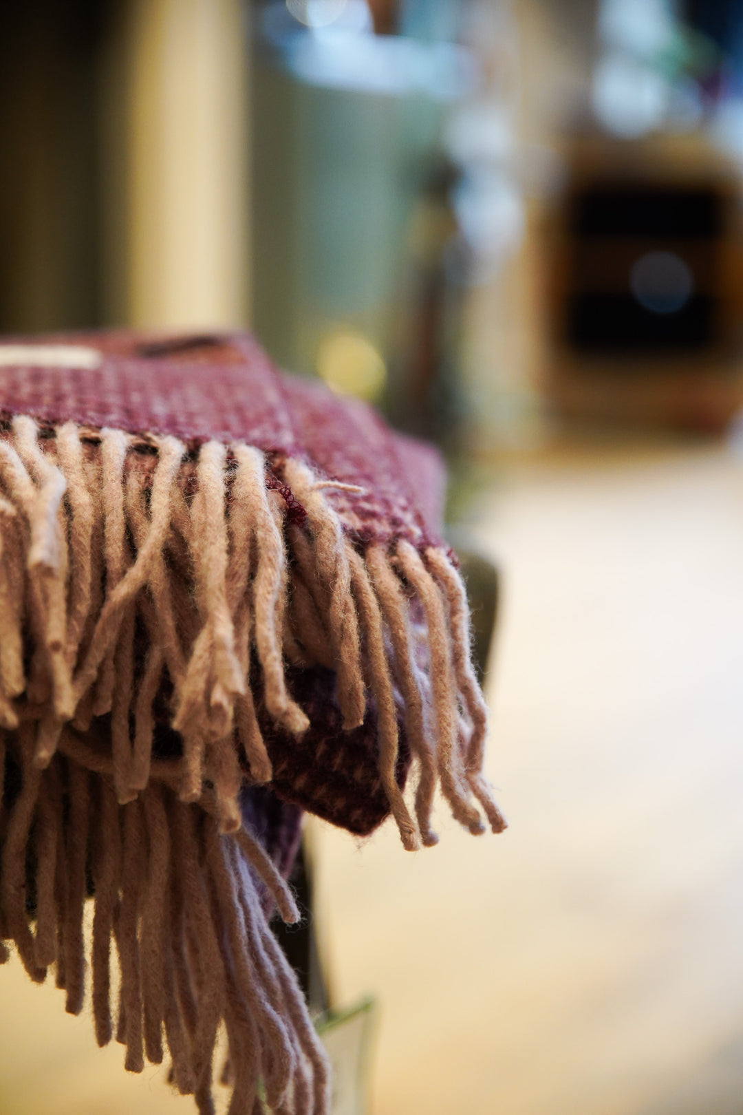 Recycled Wool Blanket in Camel Waffle