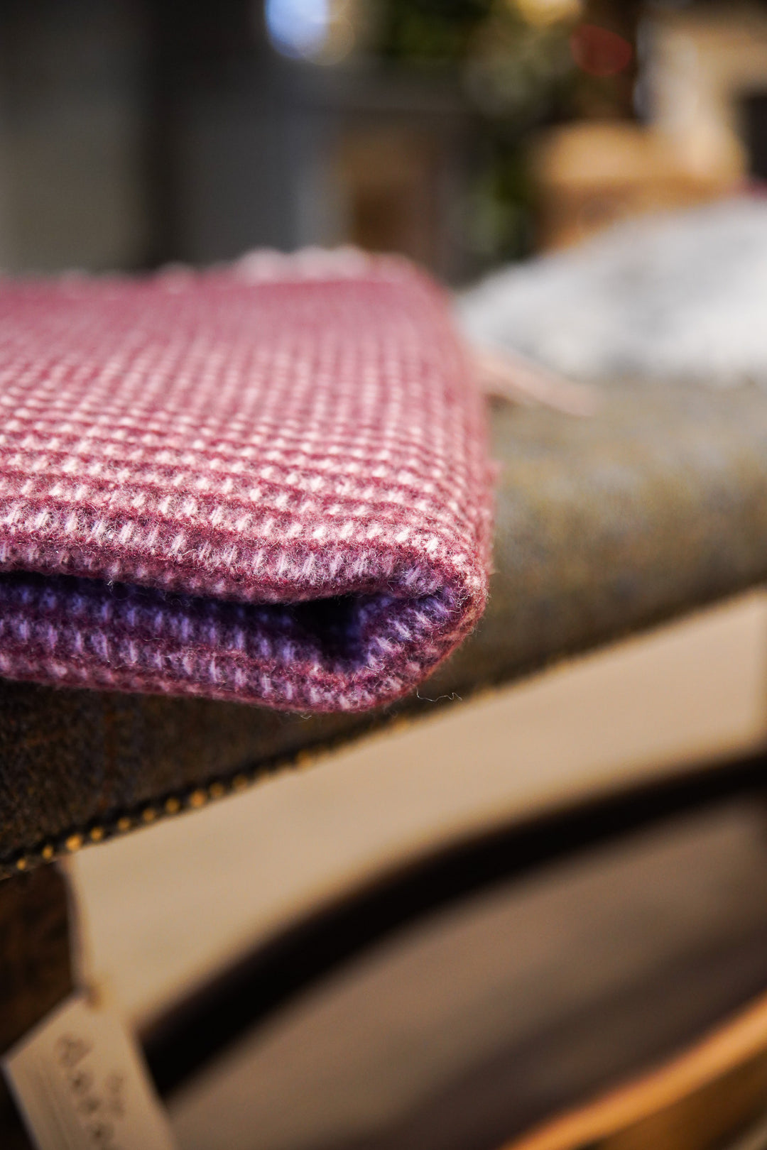 Recycled Wool Blanket in Camel Waffle