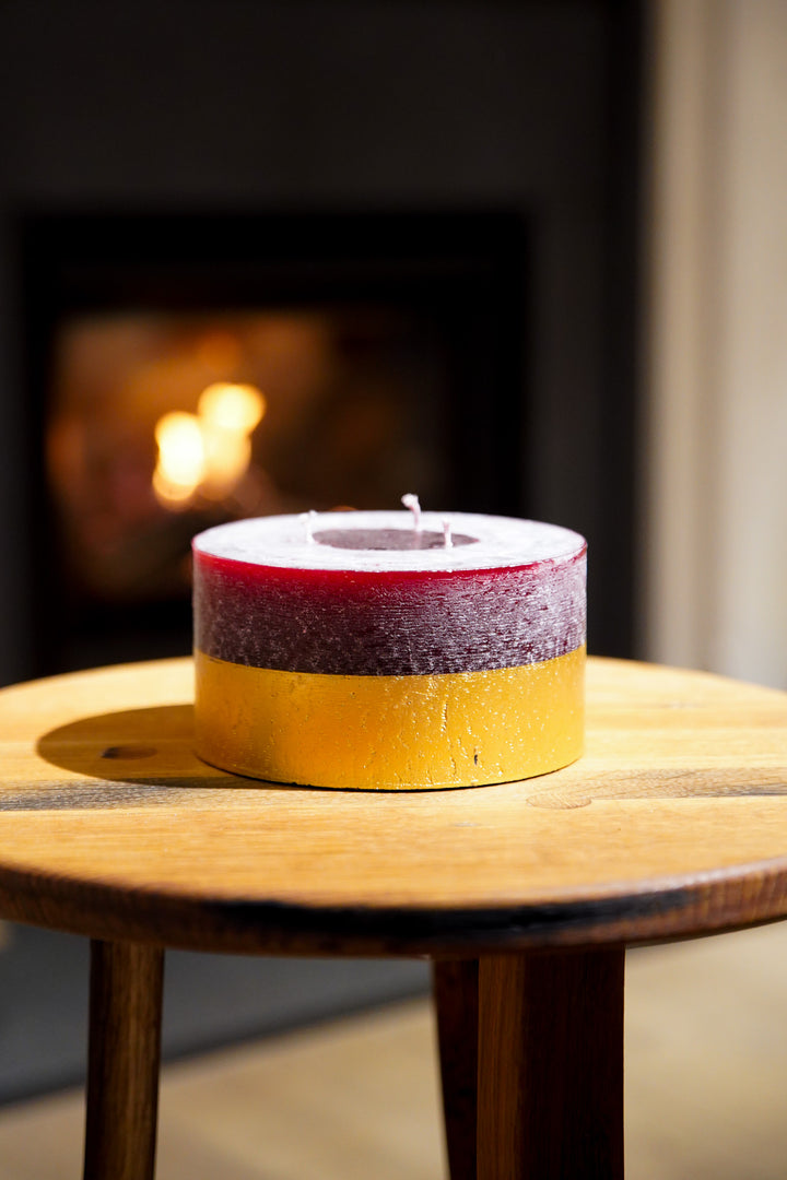 Gold Half Dipped Multiwick Candle - Figgy Pudding