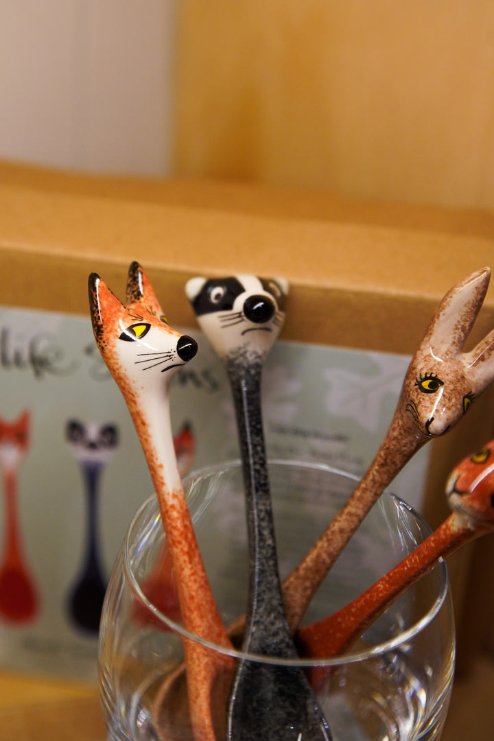 Box set of four Ceramic Wildlife Spoons