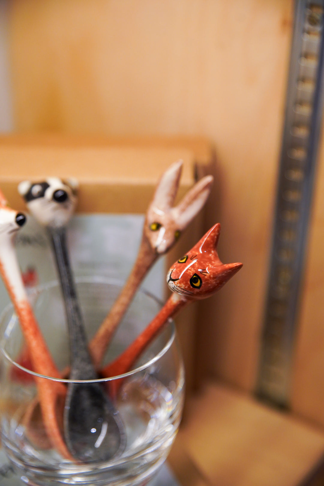 Box set of four Ceramic Wildlife Spoons
