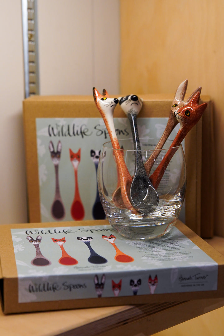 Box set of four Ceramic Wildlife Spoons