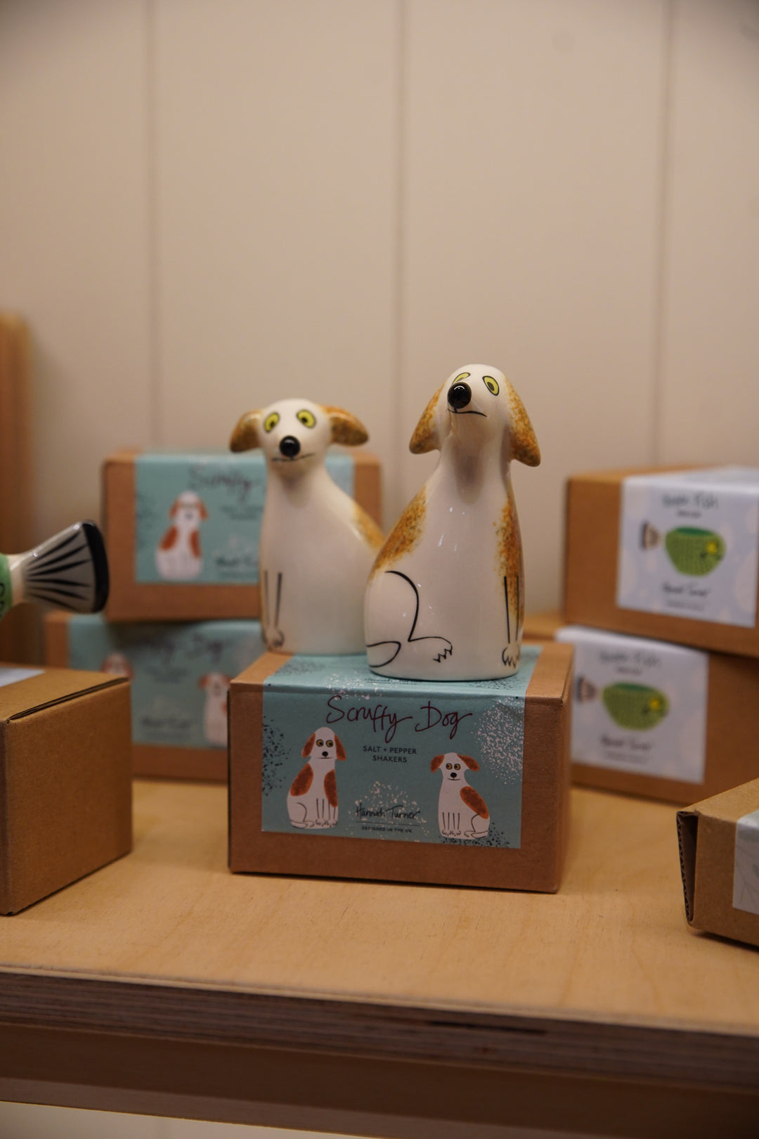 Handmade Ceramic Scruffy Dog Salt and Pepper Shakers