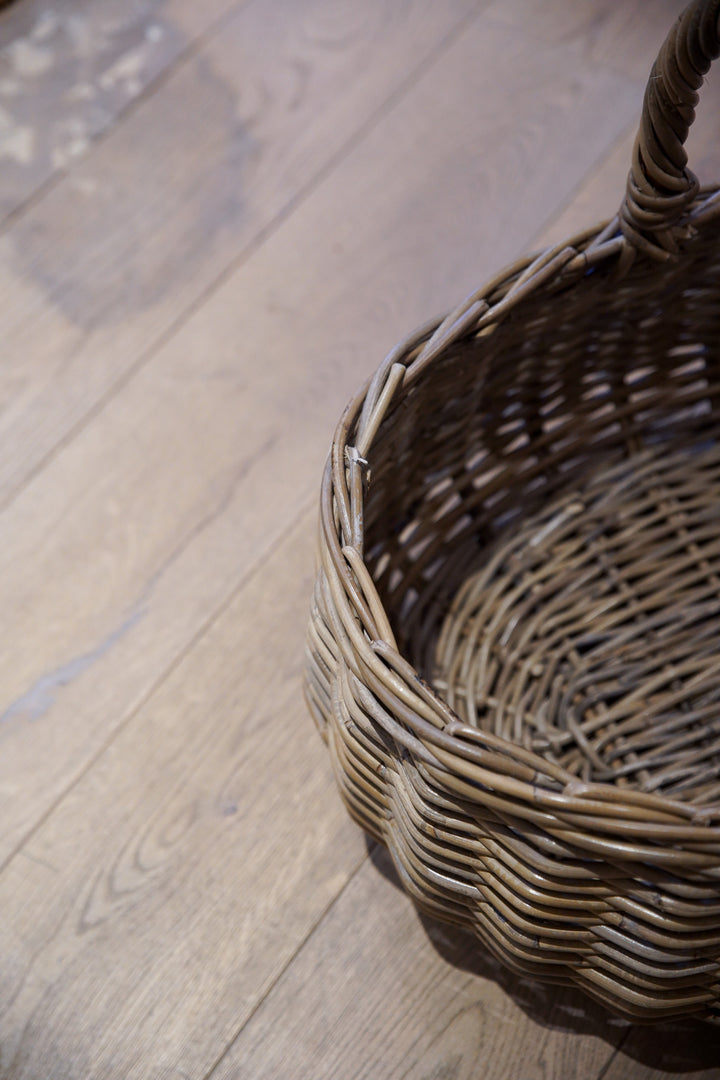 Large Oval Grey Kubu Rattan Shopper/Storage Basket