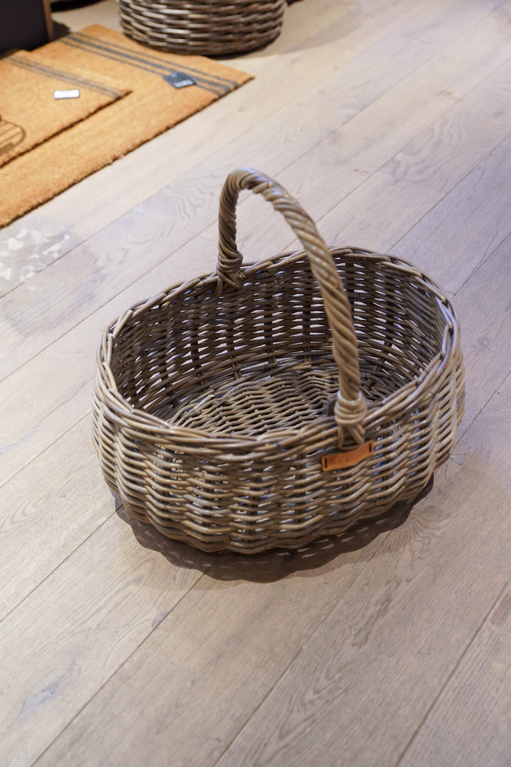 Large Oval Grey Kubu Rattan Shopper/Storage Basket