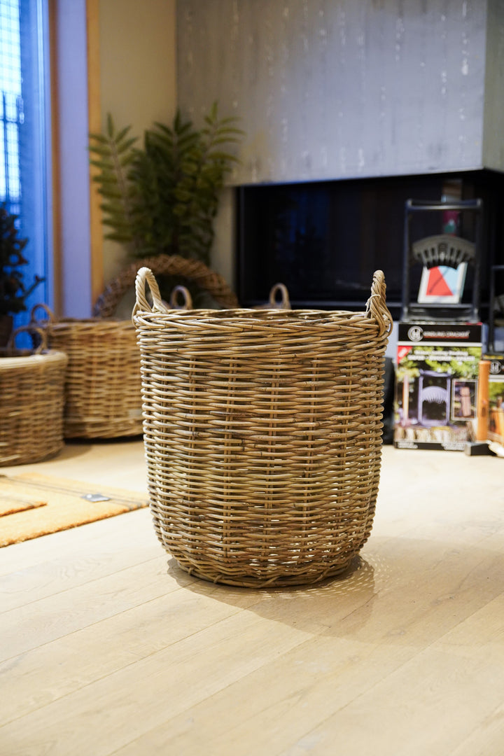 Large Grey Round Basket