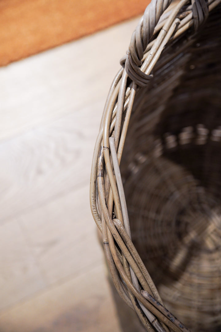 Extra Large Grey Round Log Basket
