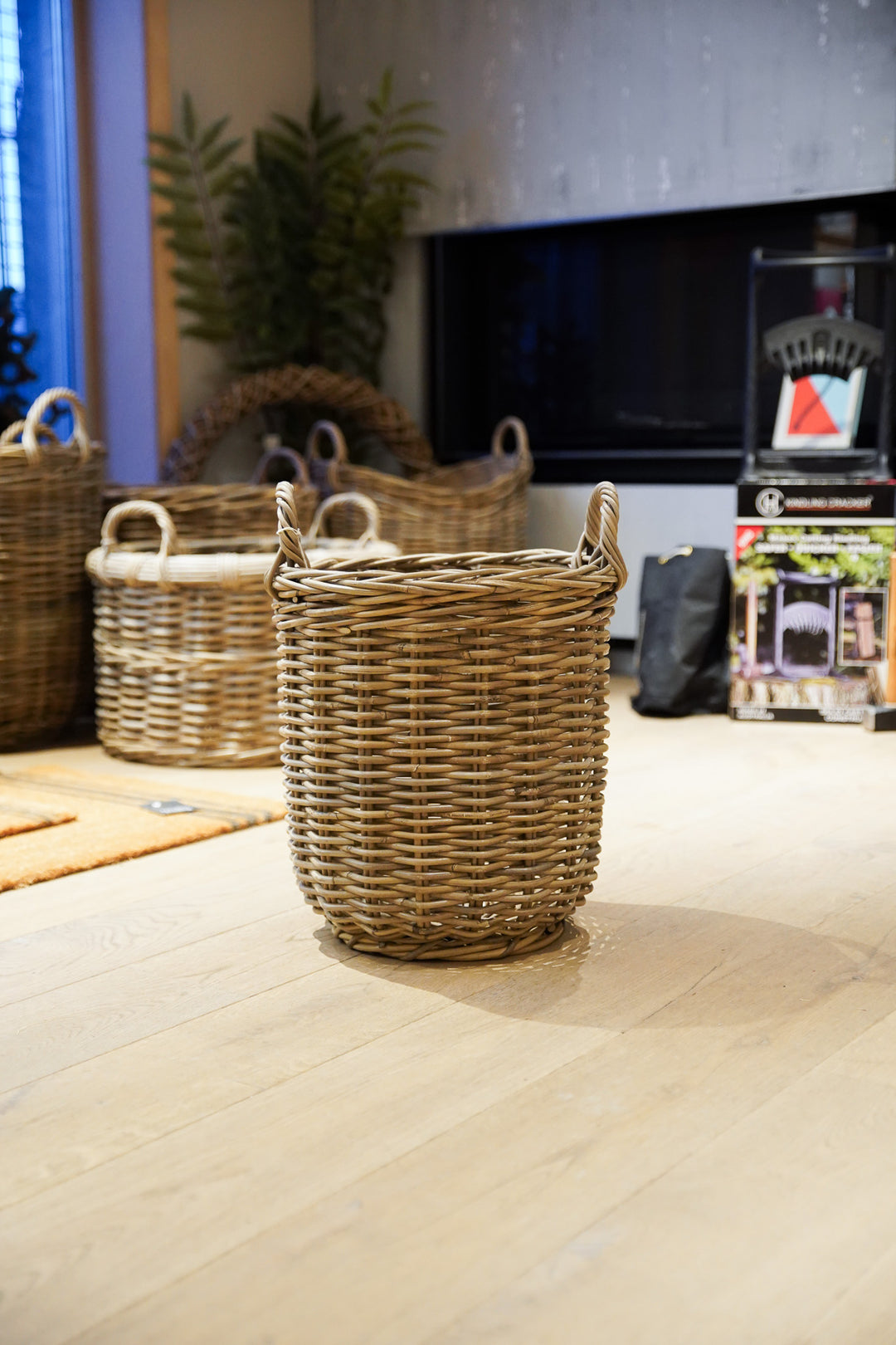 Medium Grey Round Basket