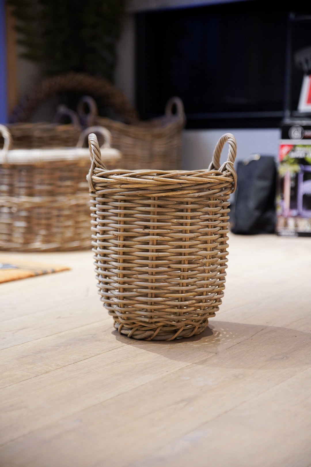 Small Grey Round Basket