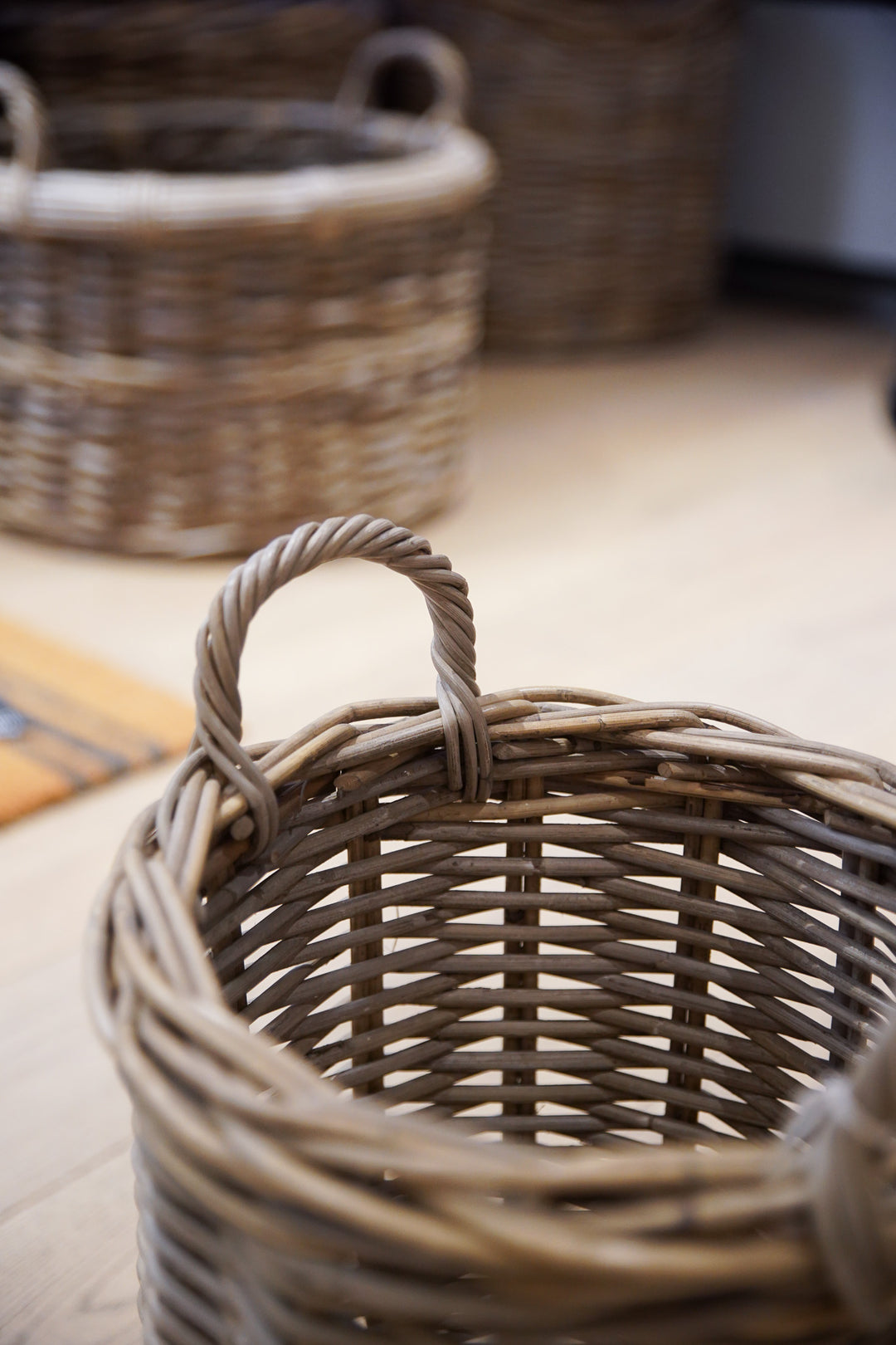 Small Grey Round Basket