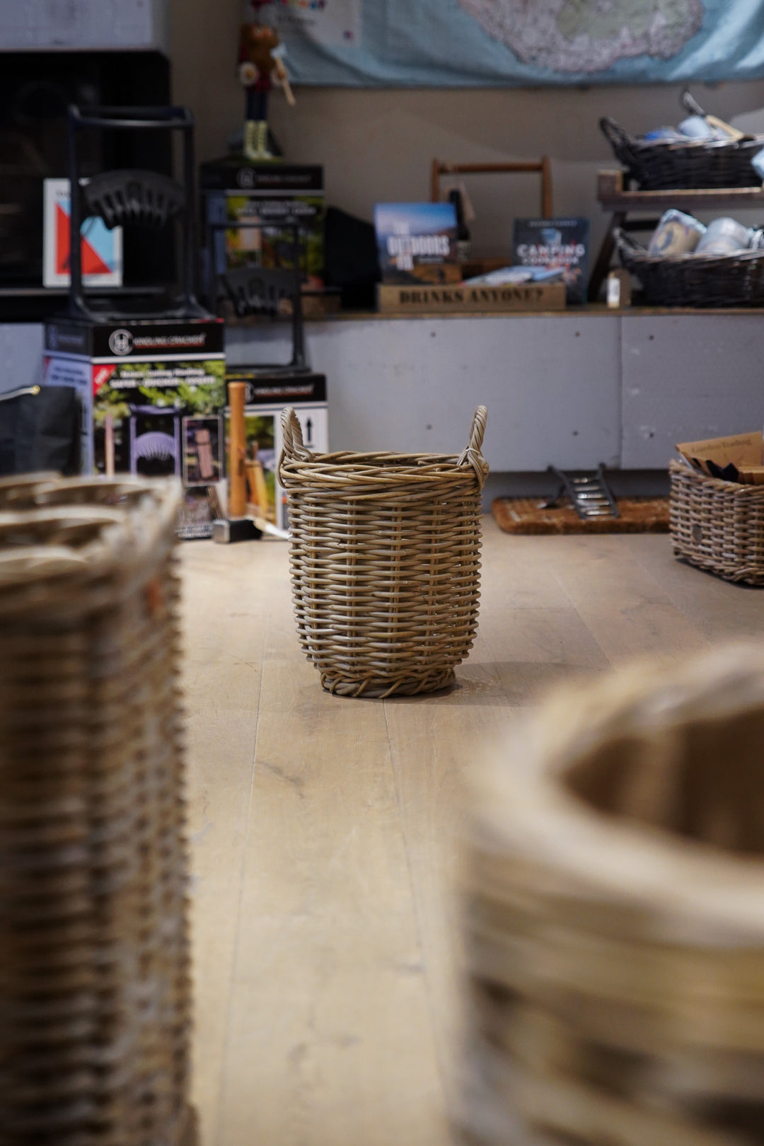 Small Grey Round Basket