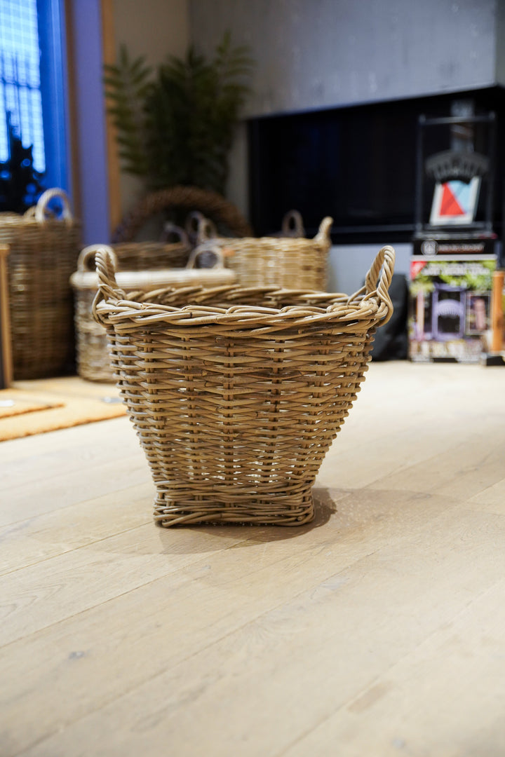 Round Basket with Ear Handles & Square Base