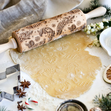 Dogs In Christmas Jumpers Embossing Rolling Pin