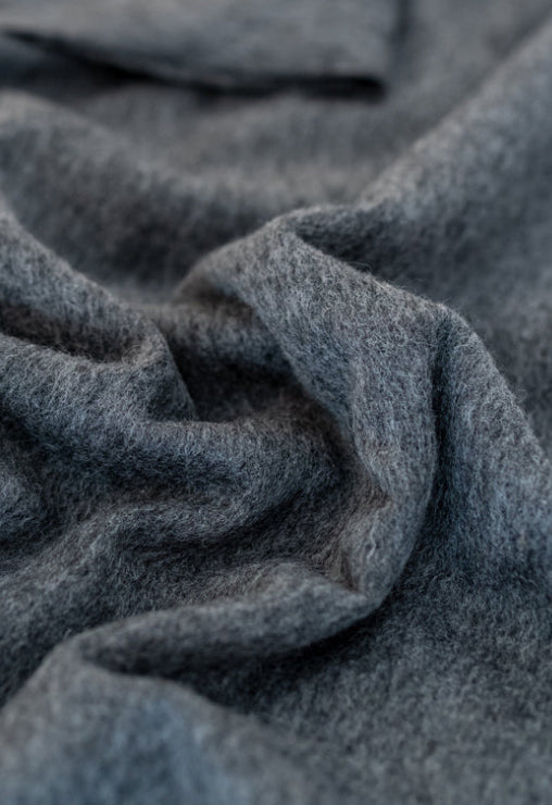 Lambswool Blanket in Grey Melange