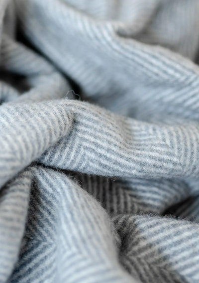 Recycled Wool Small Pet Blanket in Charcoal Herringbone
