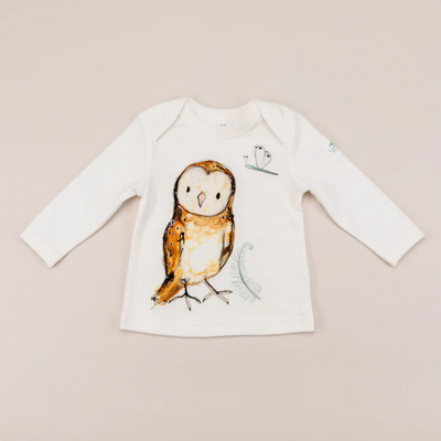 Olive Owl Print Long Sleeve T-Shirt 6-12Mths
