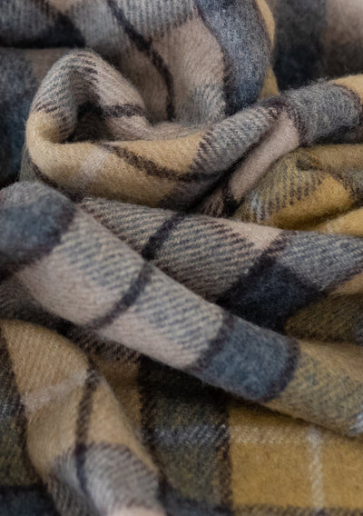 Recycled Wool Large Pet Blanket in Buchanan Natural Tartan