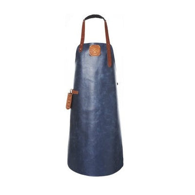 Witloft Large Leather Apron in Navy/ Cognac