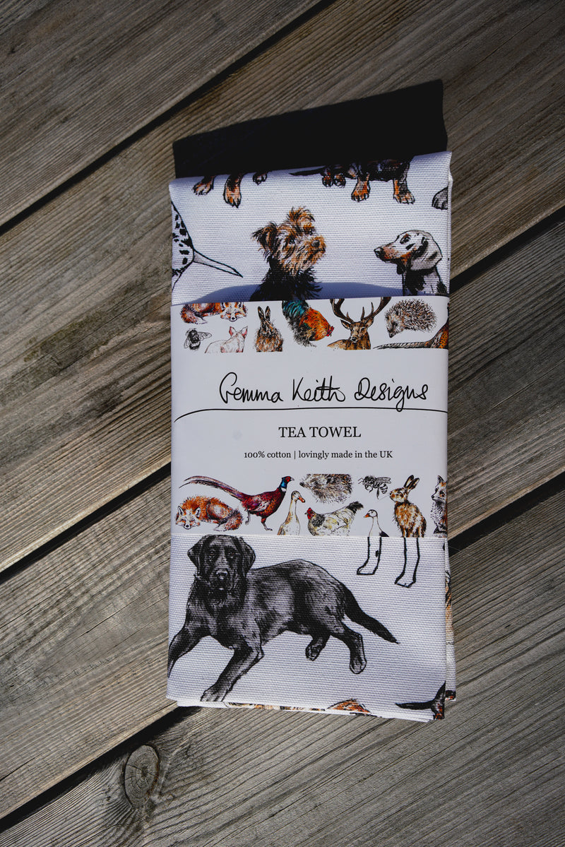 Lots of Dogs 100% Cotton Tea Towel
