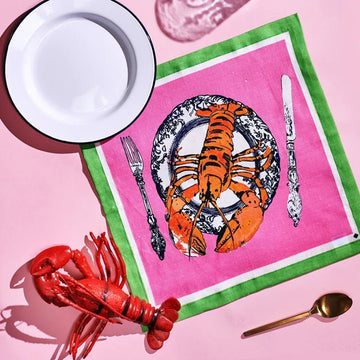 Linen Table Napkins - Lobster Plate