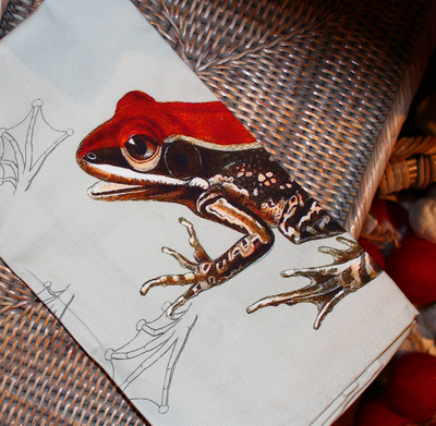 Frog & Toad Print Tea Towel - Luxury Cotton