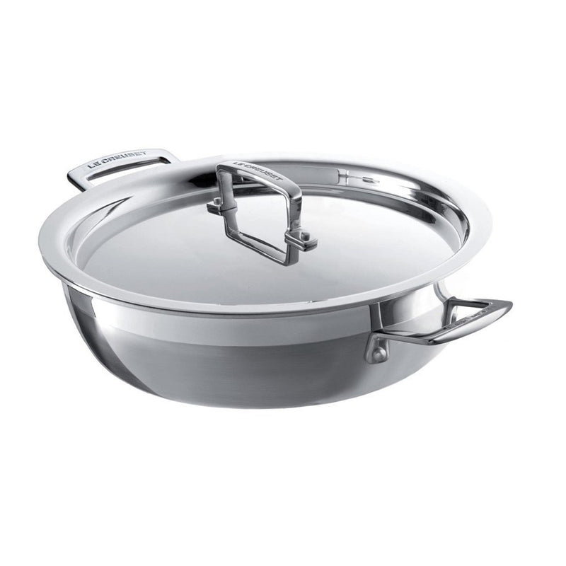3-Ply Stainless Steel Shallow Casserole with Lid