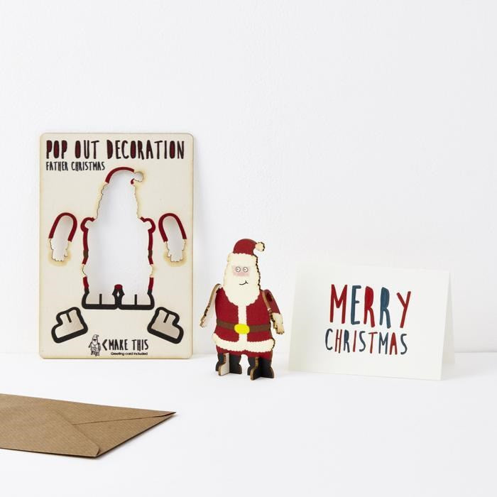 Pop Out Father Xmas Greeting Card
